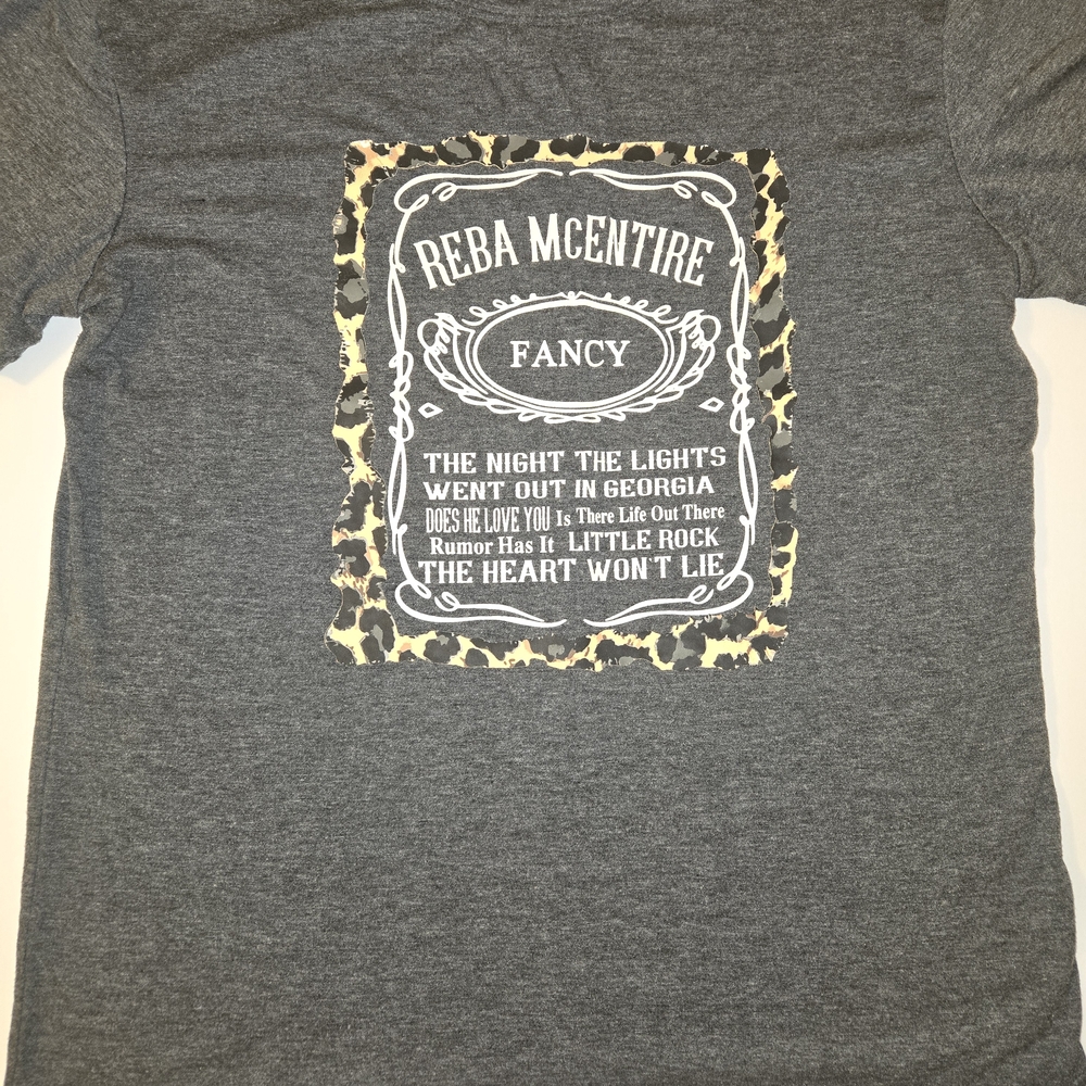 Gray Leopard Print Short Sleeve Tee